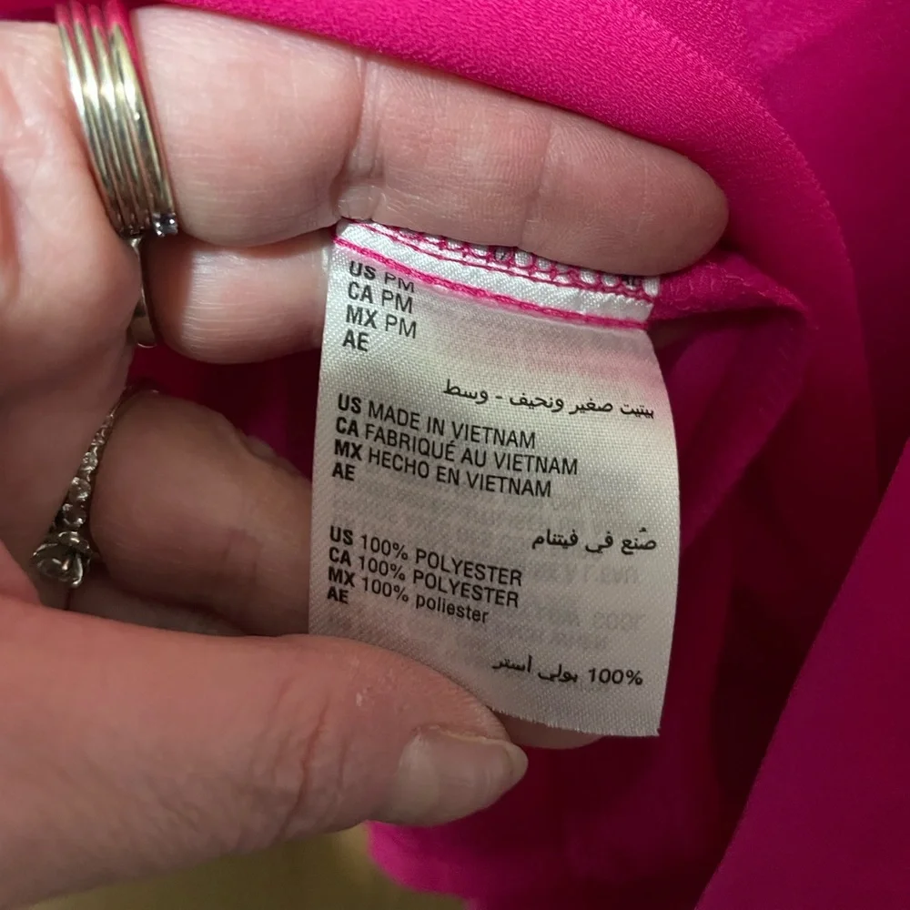 EUC INC Faux Wrap Fuchsia Blouse with Long Sleeves